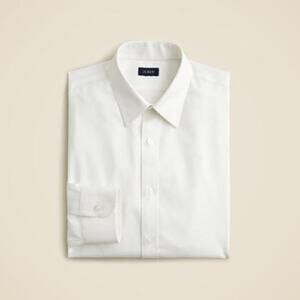 J Crew Point Collar Tall Bowery Wrinkle-Free Dobby Dress Shirt White Size MT NWT
